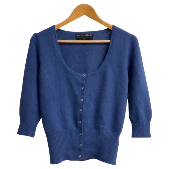 Zara Sweaters - Zara Knit Blue Angora Cardigan Sweater